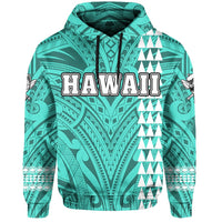 Polynesian Islands Warrior Kakau Hawaii Hoodie Turquoise - Polynesian Pride