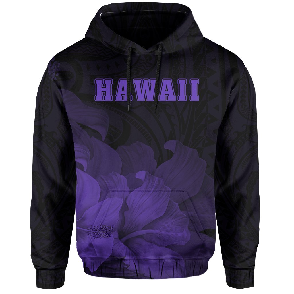 Tropic Hibiscus Seal of Hawaii Hoodie Violet - Polynesian Pride