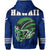 Polynesian Warrior Helmet Football Kanaka Kakau Hawaii Zip Hoodie Blue - Polynesian Pride
