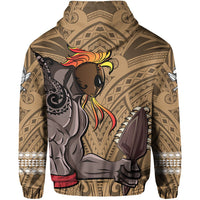 Polynesian Islands Warrior Kakau Hawaii Hoodie Gold - Polynesian Pride