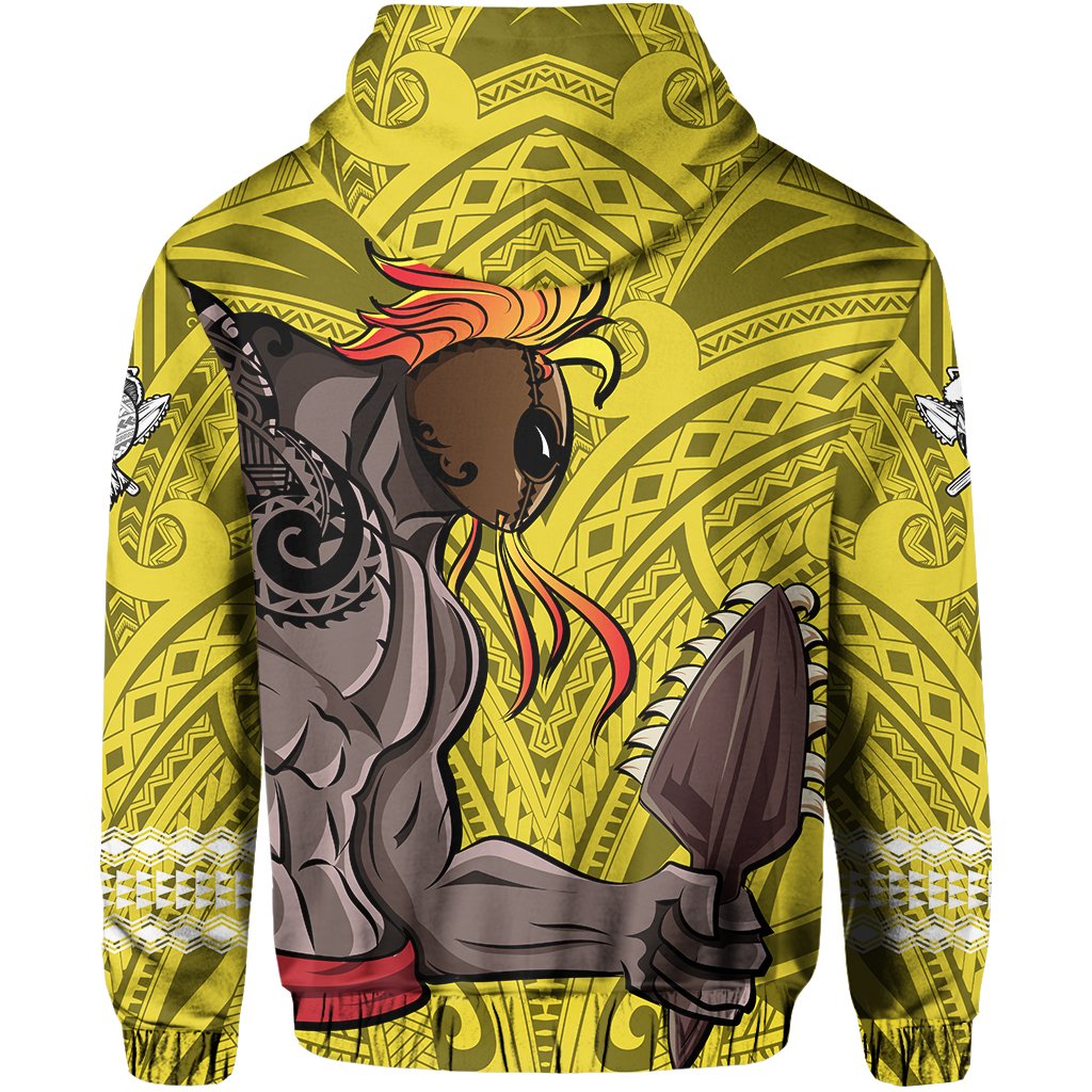 Polynesian Islands Warrior Kakau Hawaii Hoodie Yellow - Polynesian Pride