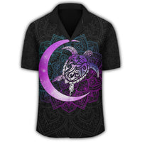 Hawaii Turtle Mandala Hawaiian Shirt - Galaxy Purple - AH - Polynesian Pride