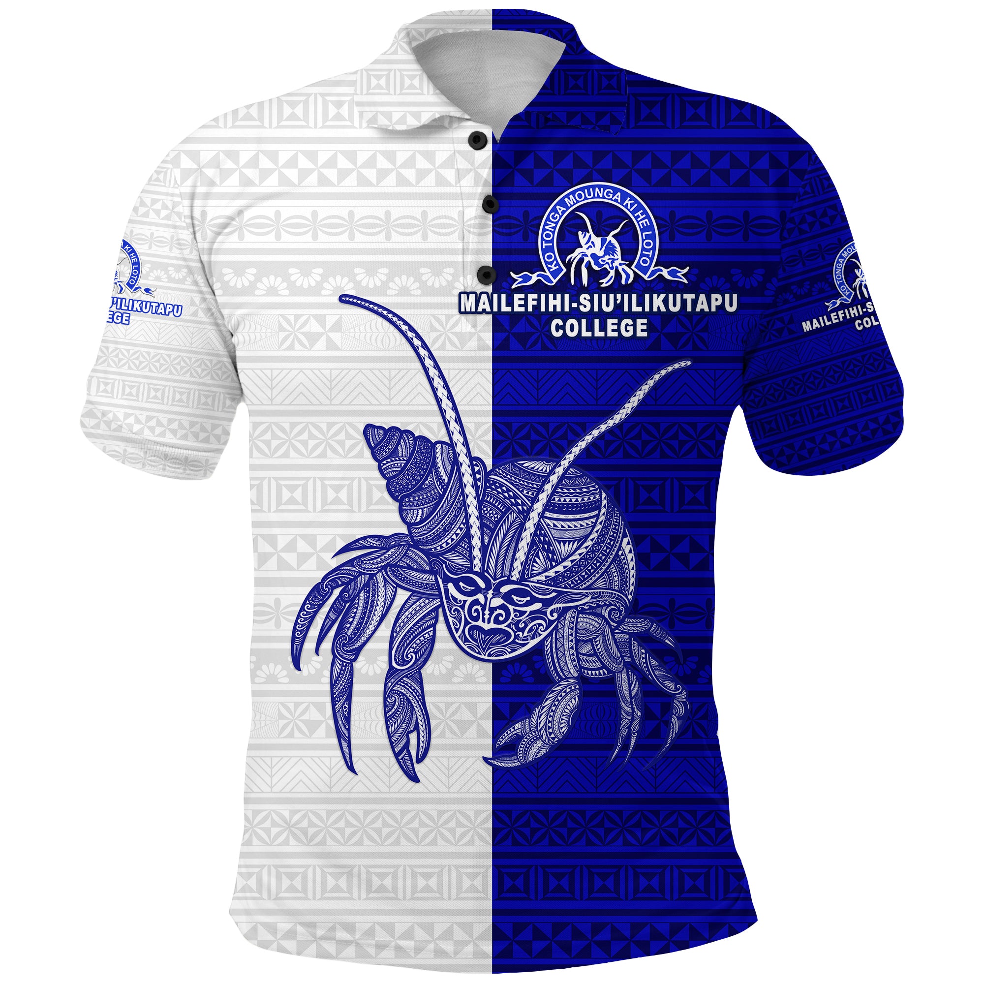 Tonga Mailefihi Siuilikutapu College Polo Shirt Half Version LT8 Unisex Blue - Polynesian Pride