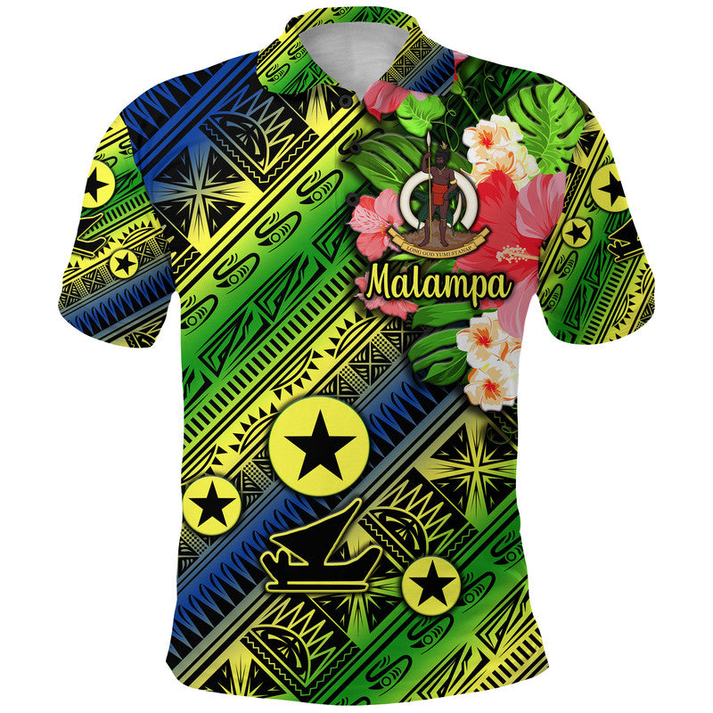 Vanuatu Malampa Polo Shirt Independence Be Proud LT8 Blue - Polynesian Pride