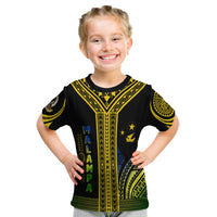 (Custom Personalised) Vanuatu Malampa Province Kid T - Shirt Unique Black & Gold LT7 - Polynesian Pride