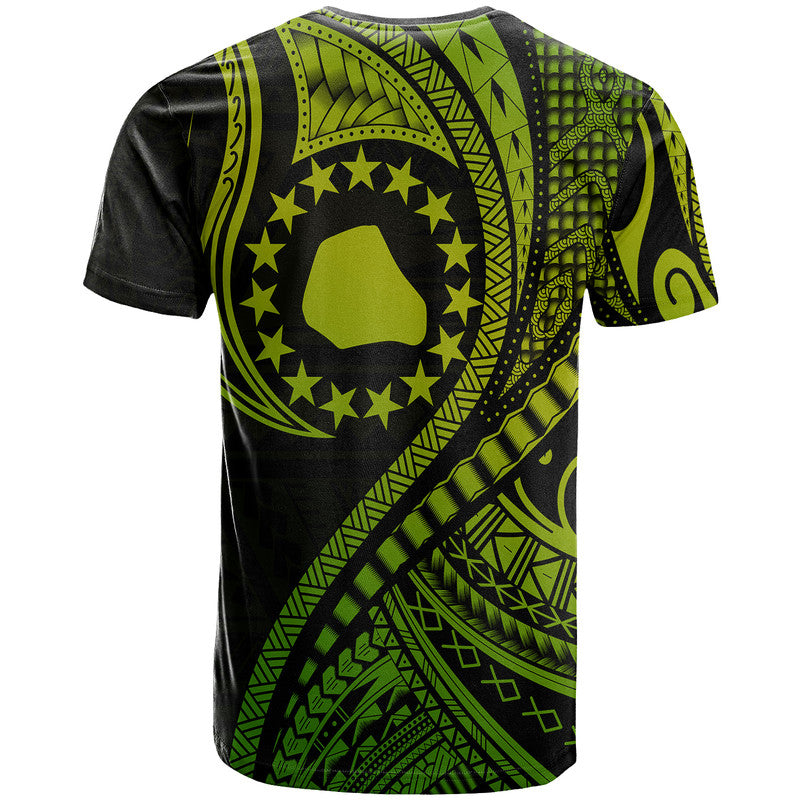 Mangaia Cook Islands T Shirt Green Polynesian Wave Style LT9 - Polynesian Pride