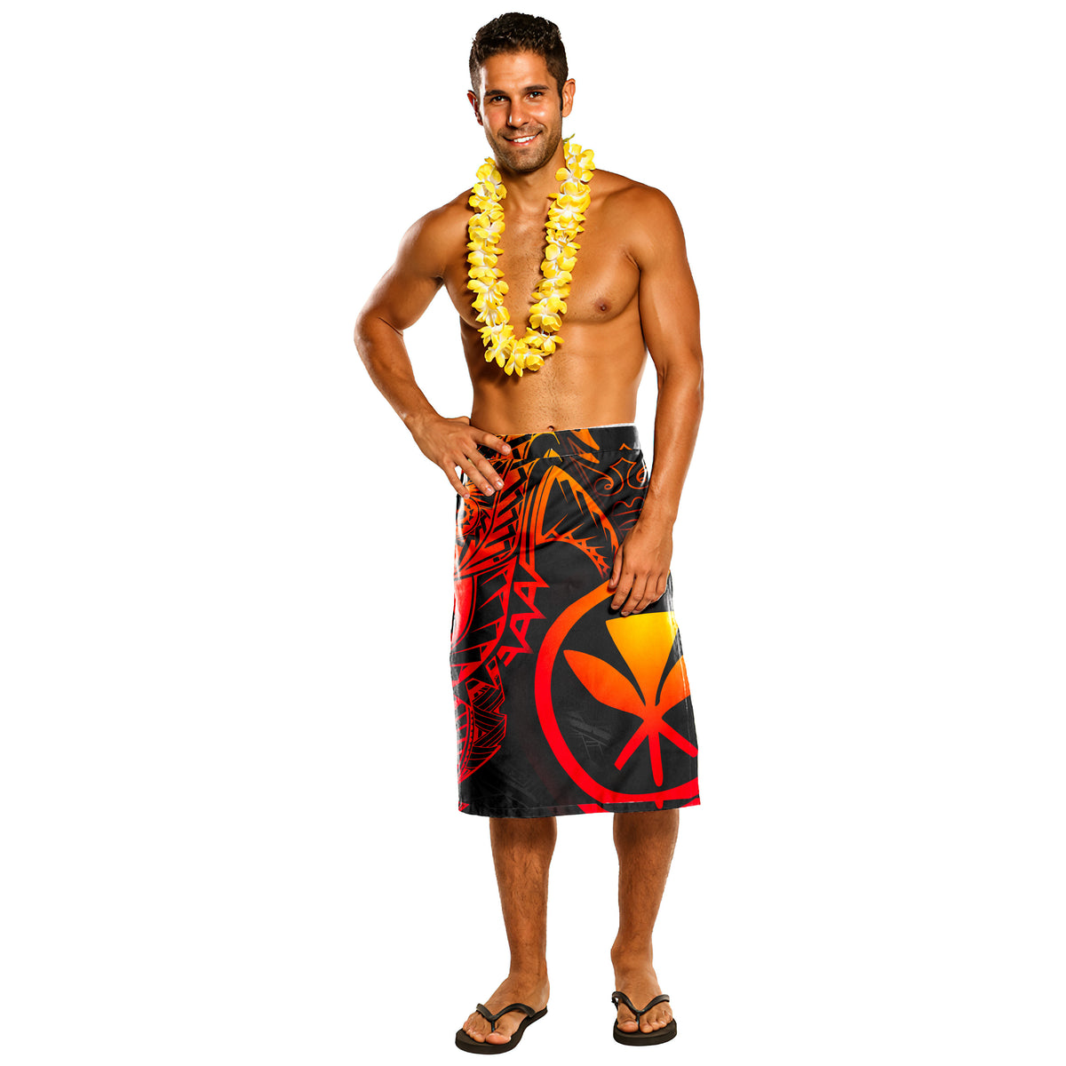 Hawaii Polynesian Lavalava - Hawaii Mataray Red One Size Red - Polynesian Pride
