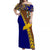 PNG Hibiscus Tribal Pattern Off Shoulder Long Dress - Manus Province LT7 Long Dress Blue - Polynesian Pride