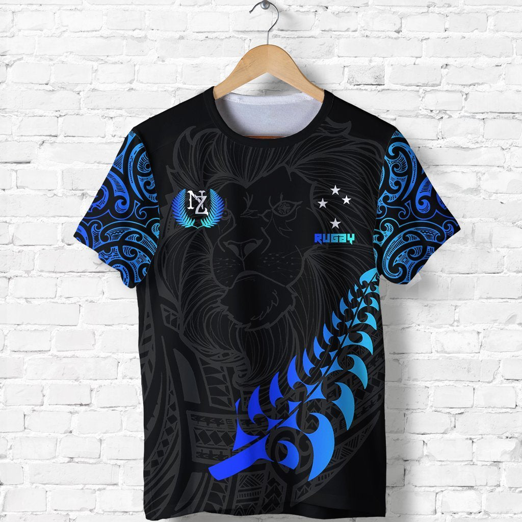 New Zealand Maori Rugby Lion T Shirt Unisex Black - Polynesian Pride