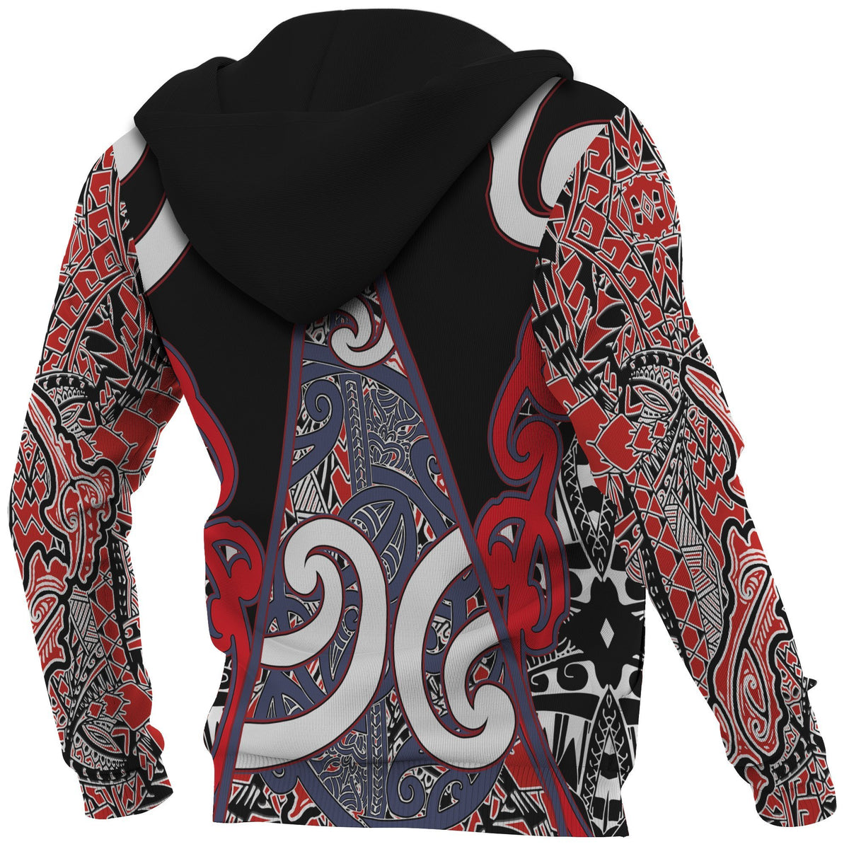 Maori Rugby Zip Hoodie Mangu - Polynesian Pride