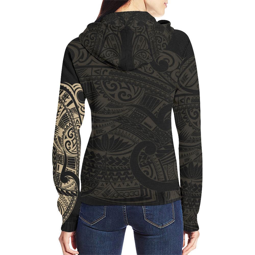 Maori Tattoo Hoodie, New Zealand Zip up Hoodie - Polynesian Pride