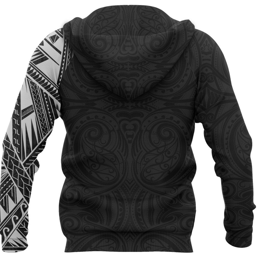 New Zealand Maori Zip Hoodie, Wolf Tattoo Full Zip Hoodie - Polynesian Pride