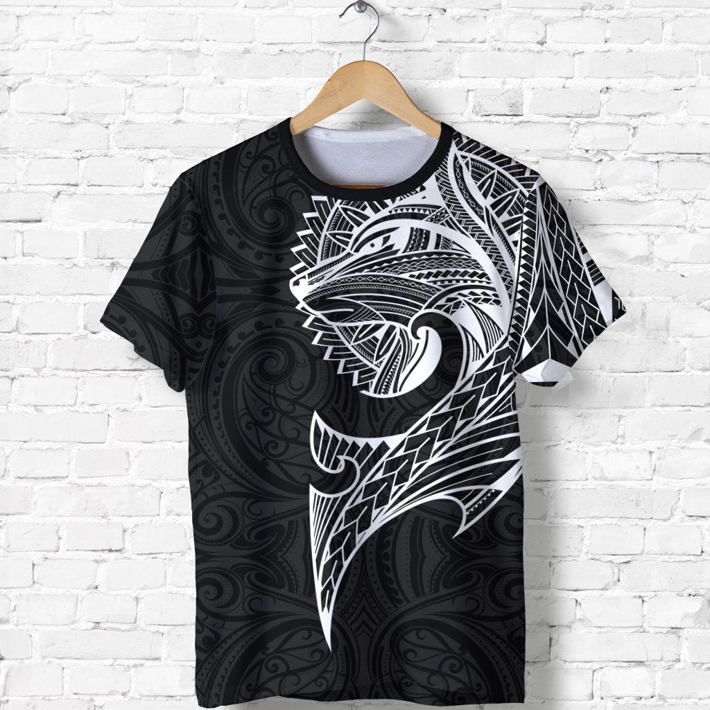 New Zealand Maori T Shirt, Wolf Tattoo Shirt Unisex Black - Polynesian Pride