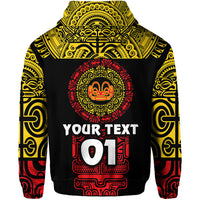 Custom Marquesas Islands Zip Hoodie Marquesan Tattoo Simplified Version Yellow LT8 - Polynesian Pride