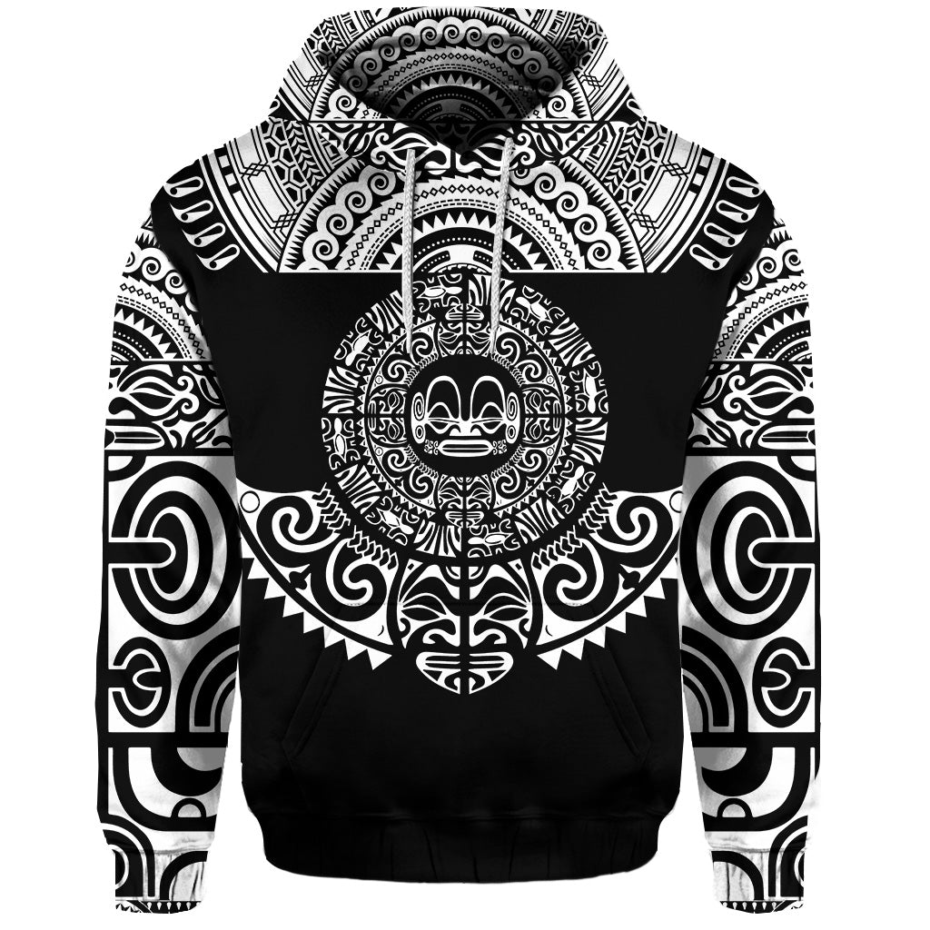 Custom Marquesas Islands Hoodie Marquesan Tattoo Simplified Version Black LT8 - Polynesian Pride