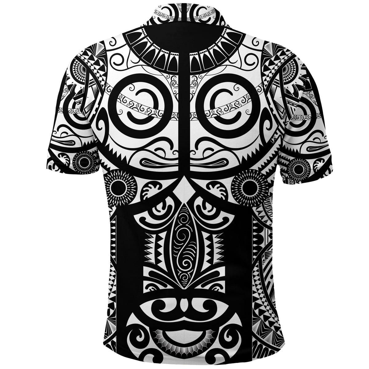 Marquesas Islands Polo Shirt Marquesan Tattoo Original Style Black LT8 - Polynesian Pride