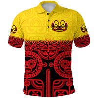 Custom Marquesas Islands Polo Shirt Marquesan Tattoo Special Style Gradient Red LT8 - Polynesian Pride