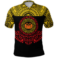 Marquesas Islands Polo Shirt Marquesan Tattoo Simplified Version Yellow LT8 - Polynesian Pride