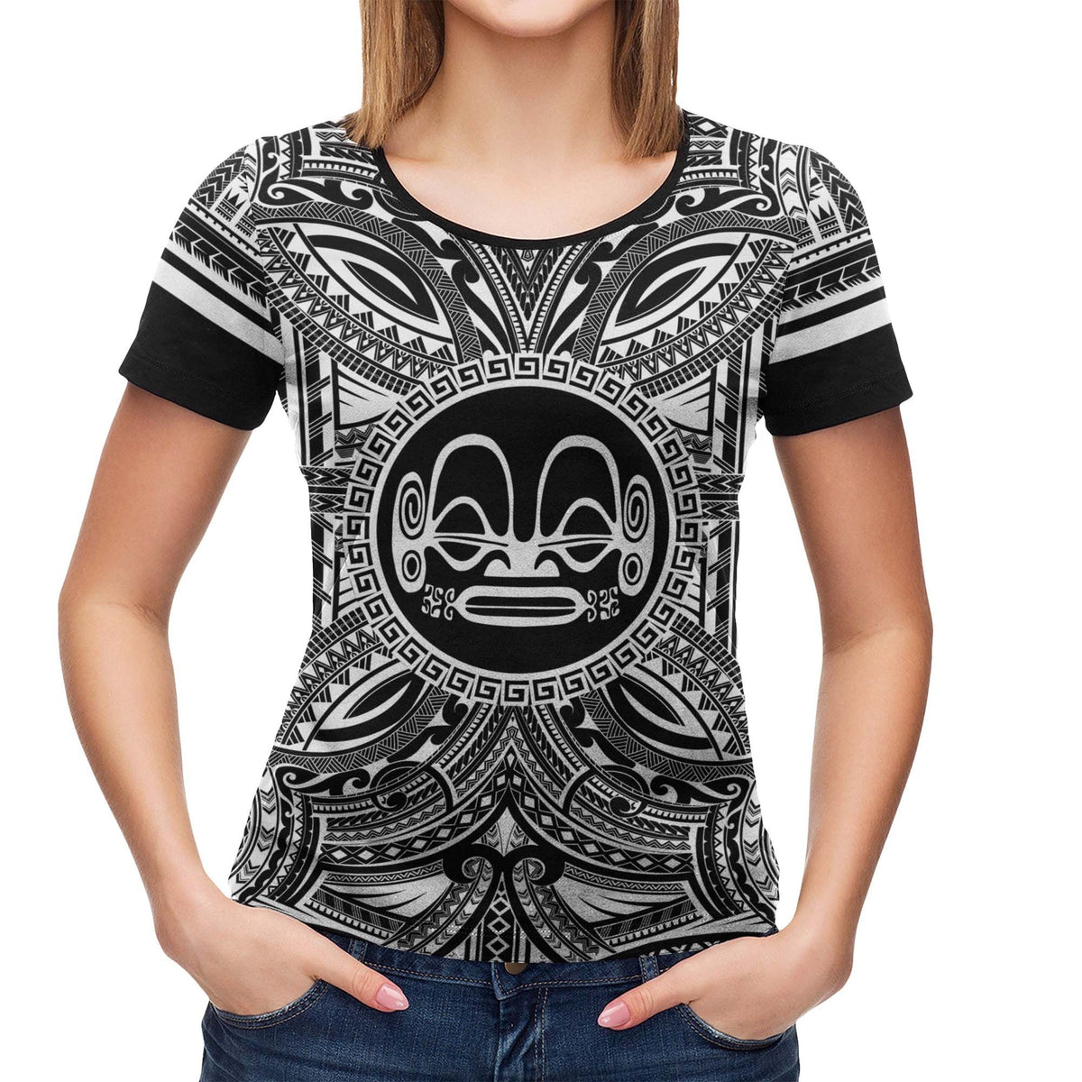 Marquesas Islands All T Shirt Marquesas Islands Coat Of Arms Polynesian White Black - Polynesian Pride