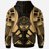Marshall Islands All Over Hoodie Gold Tattoo Style - Polynesian Pride