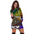 Marshall Islands Custom Personalised Hoodie Dress - Rainbow Polynesian Pattern Crest - Polynesian Pride
