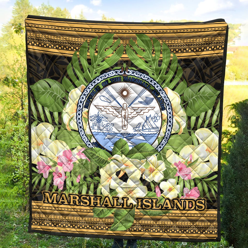 Marshall Islands Premium Quilt - Polynesian Gold Patterns Collection - Polynesian Pride