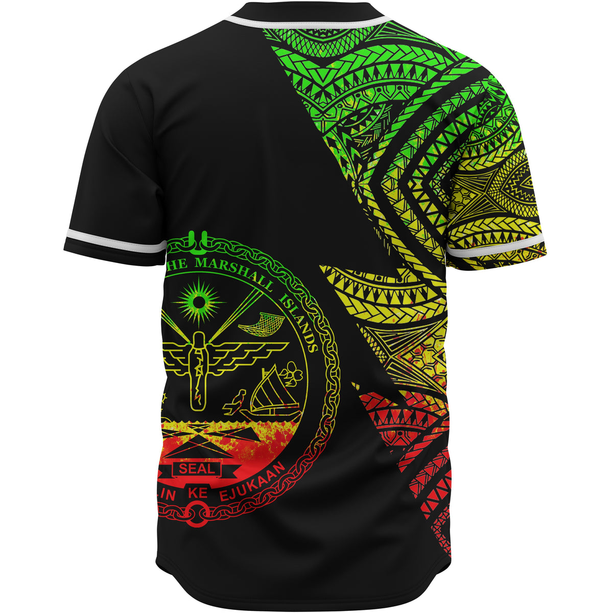 Marshall Islands Custom Personalized Baseball Shirt - Flash Style Reggae - Polynesian Pride