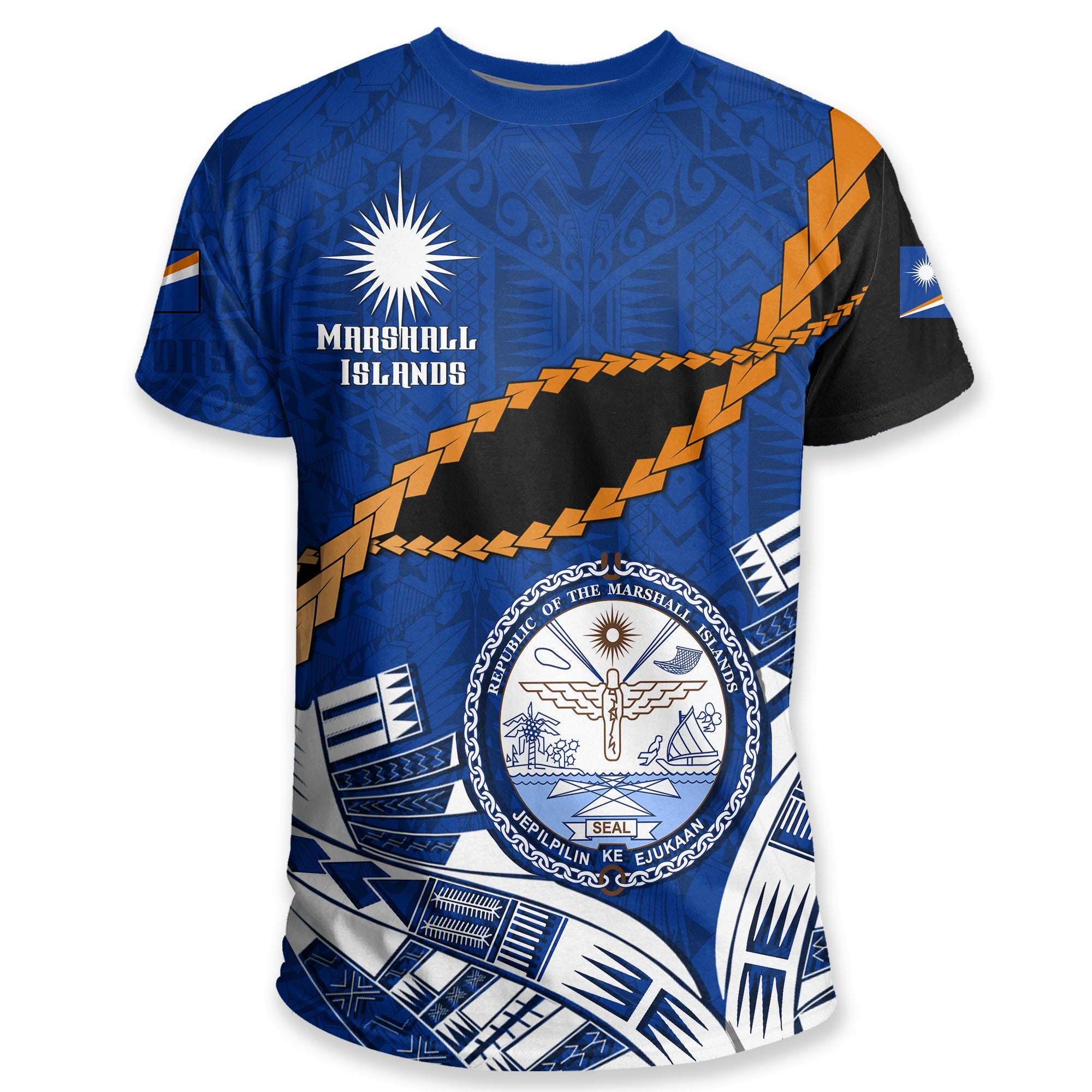 Marshall Islands Victory Rugby T Shirt Unisex Blue - Polynesian Pride