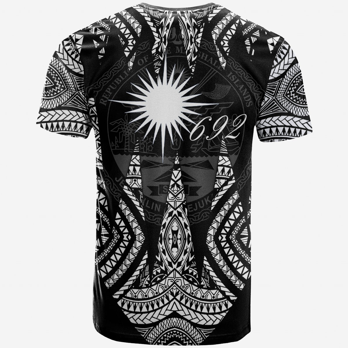 Marshall Islands T Shirt Micronesian Teeth Shark Style White - Polynesian Pride