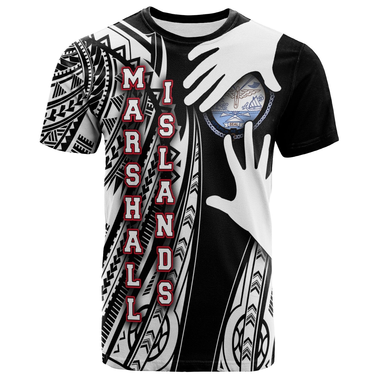 Marshall Islands T Shirt Touch My Heart Unisex Black - Polynesian Pride
