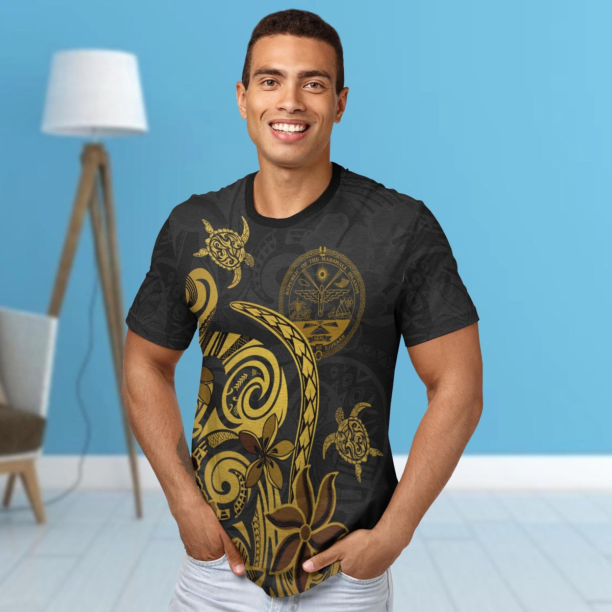 Marshall Islands Custom T Shirt Folk Style - Polynesian Pride