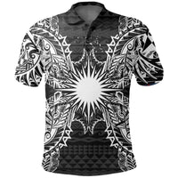 Marshall Islands Polo Shirt Marshall Islands Flag Map Polynesian Tattoo Black Unisex Black - Polynesian Pride