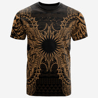 Marshall Islands All T Shirt Marshall Islands Flag Map Polynesian Tattoo Gold Unisex Gold - Polynesian Pride
