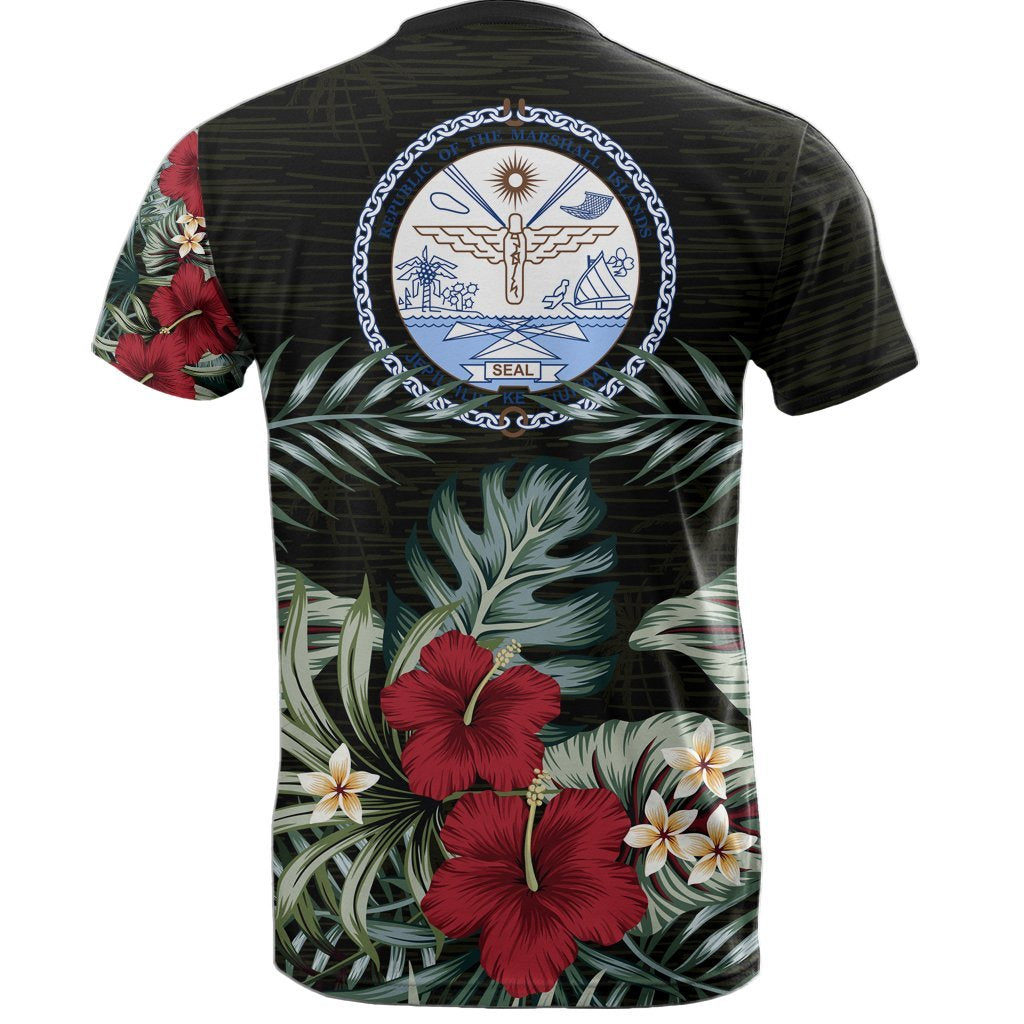 Marshall Islands T Shirt Marshall Islands Flag Hibiscus Palm Leaves - Polynesian Pride