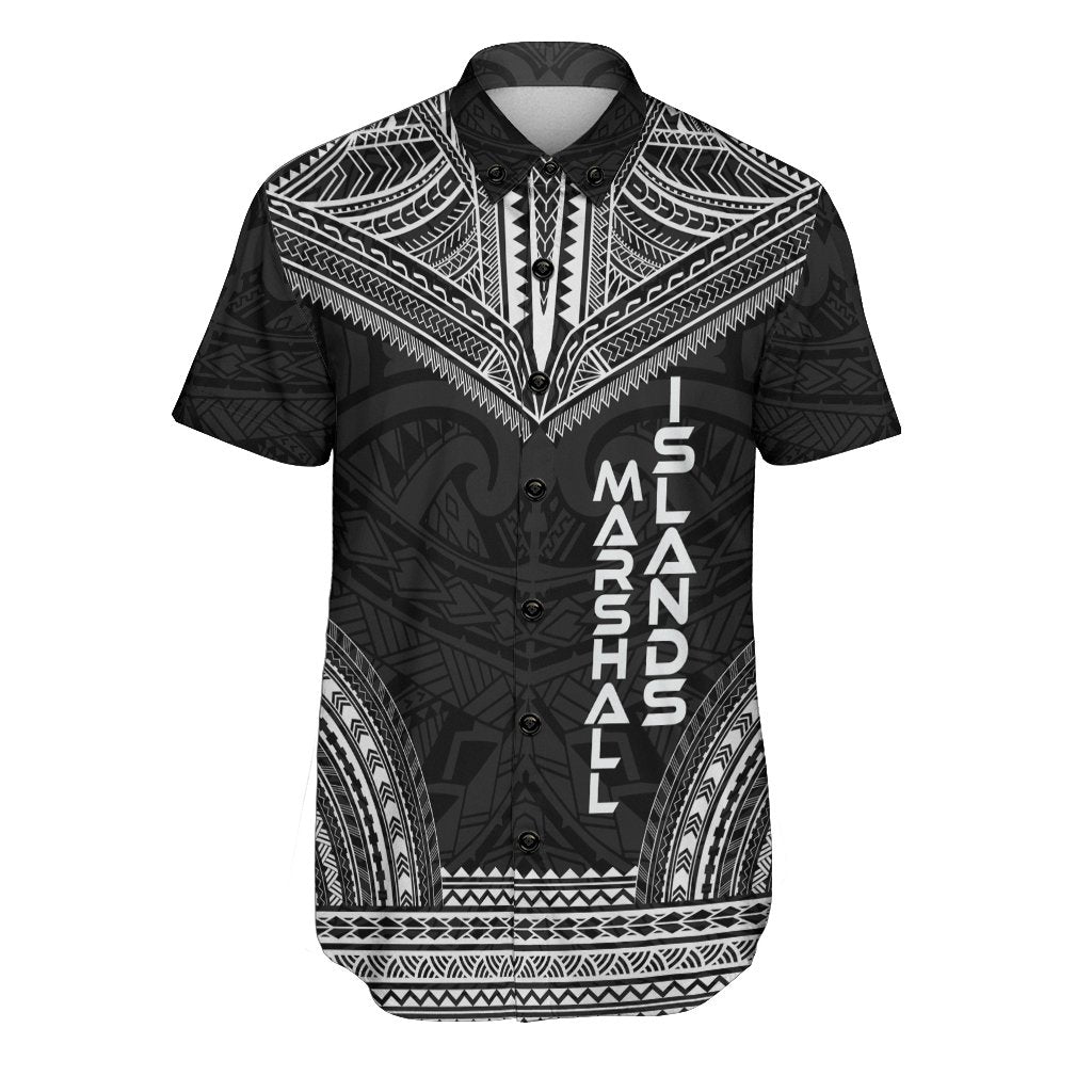 Marshall Islands Polynesian Chief Shirt - Black Version Men Black - Polynesian Pride