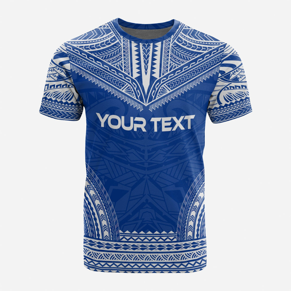 Marshall Islands Custom T Shirt Marshall Islands Flag Polynesian Chief Tattoo Blue Version - Polynesian Pride