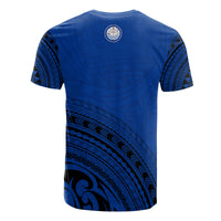 Marshall Islands All Over T Shirt Marshall Islands Seal Polynesian Tribal Blue Version - Polynesian Pride