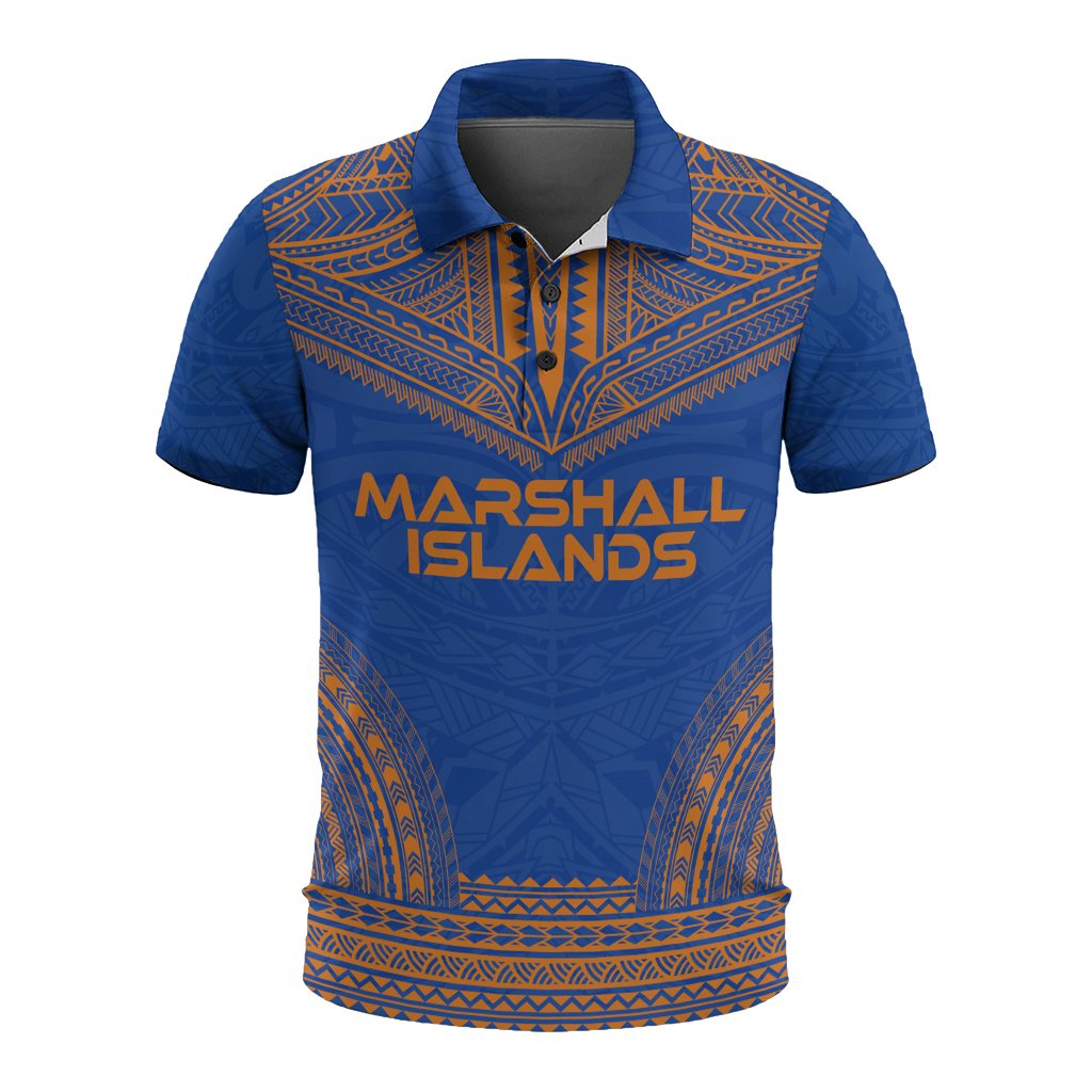 Marshall Islands Polo Shirt Marshall Islands Flag Polynesian Chief Tattoo Flag Version Unisex White - Polynesian Pride