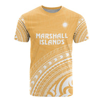 Marshall Islands All Over T Shirt Marshall Islands Seal Polynesian Tribal Gold Version Unisex Gold - Polynesian Pride