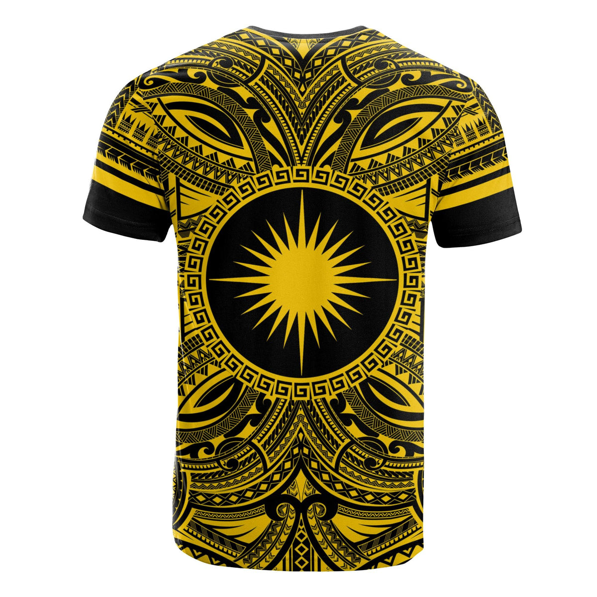Marshall Islands All T Shirt Marshall Islands Coat Of Arms Polynesian Gold Black - Polynesian Pride