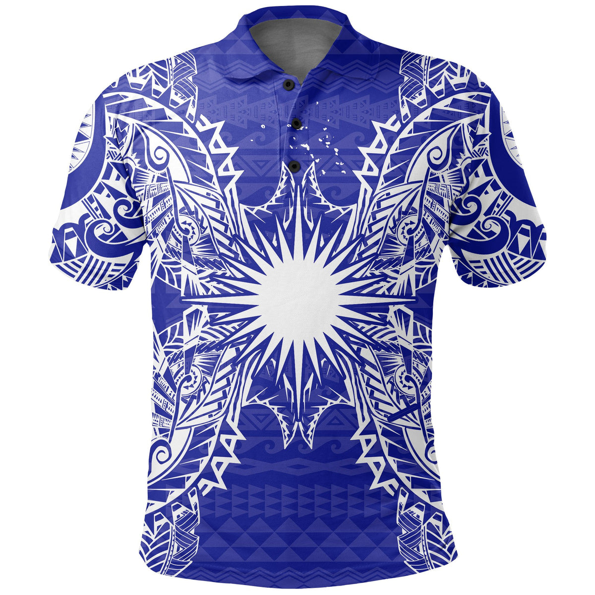 Marshall Islands Polo Shirt Marshall Islands Flag Map Polynesian Tattoo Blue Unisex Blue - Polynesian Pride