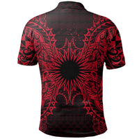 Marshall Islands Polo Shirt Marshall Islands Flag Map Polynesian Tattoo Red - Polynesian Pride