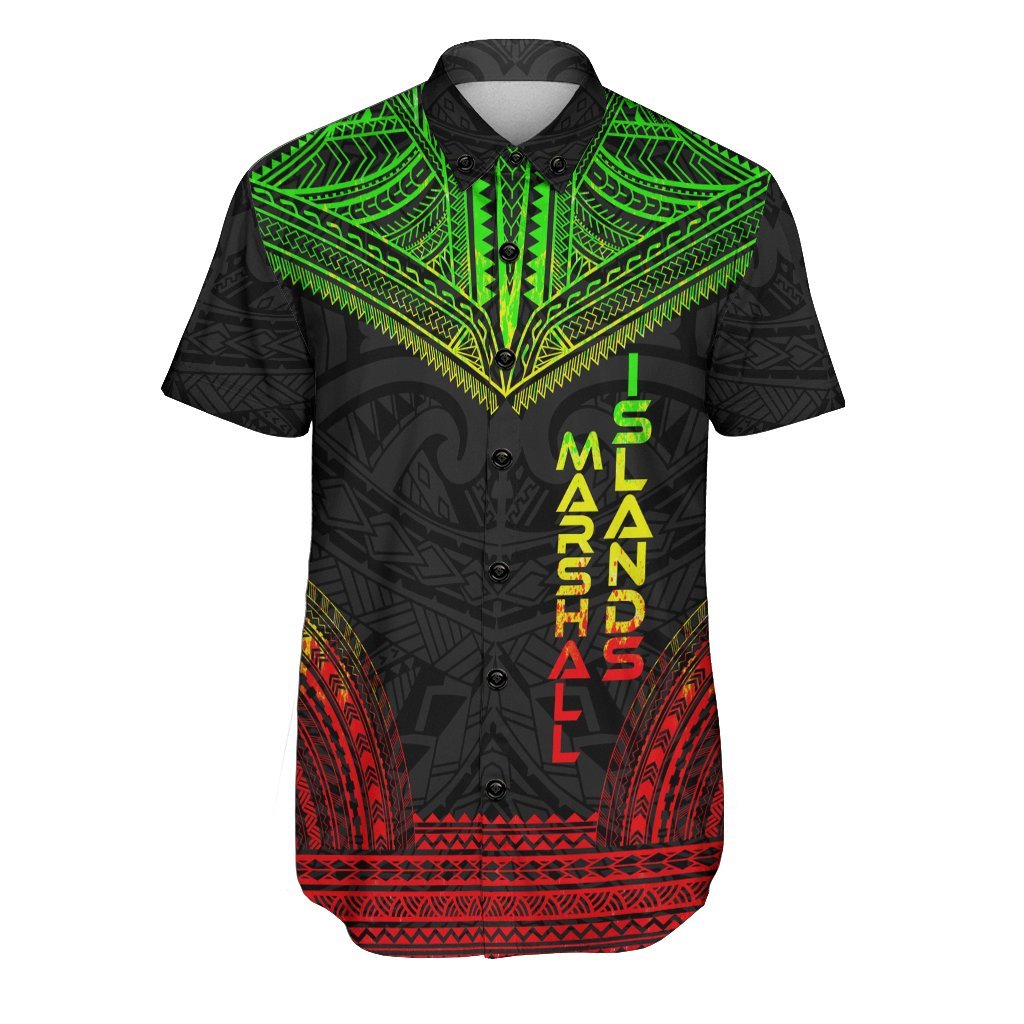 Marshall Islands Polynesian Chief Shirt - Reggae Version Men Reggae - Polynesian Pride