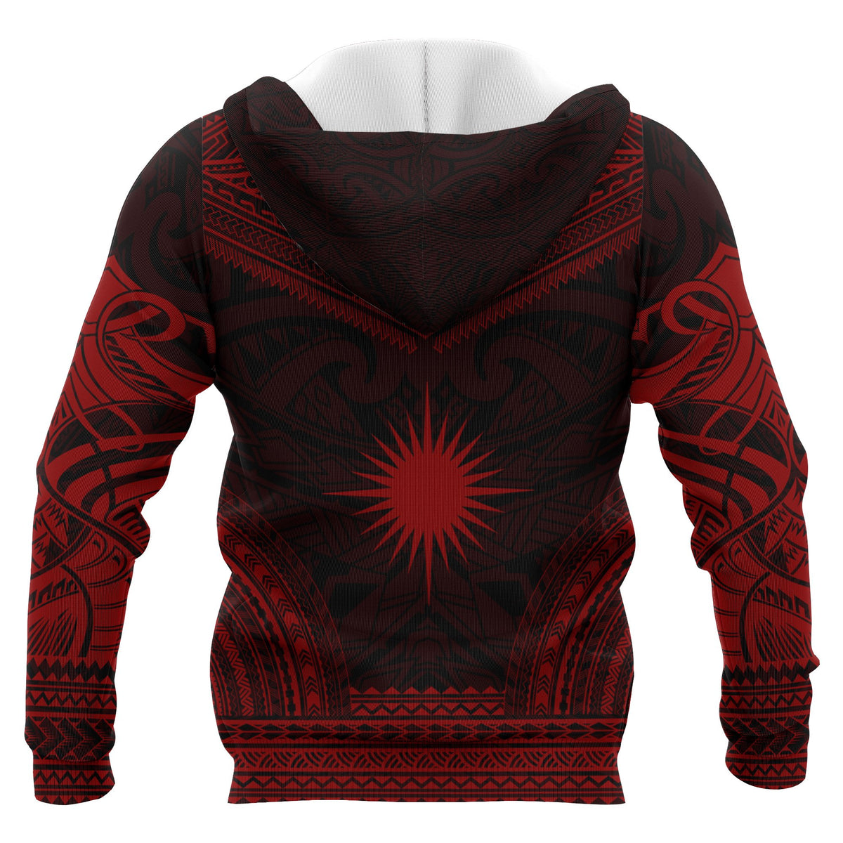 Marshall Islands Polynesian Chief Custom Zip up Hoodie Red Version Unisex Red - Polynesian Pride