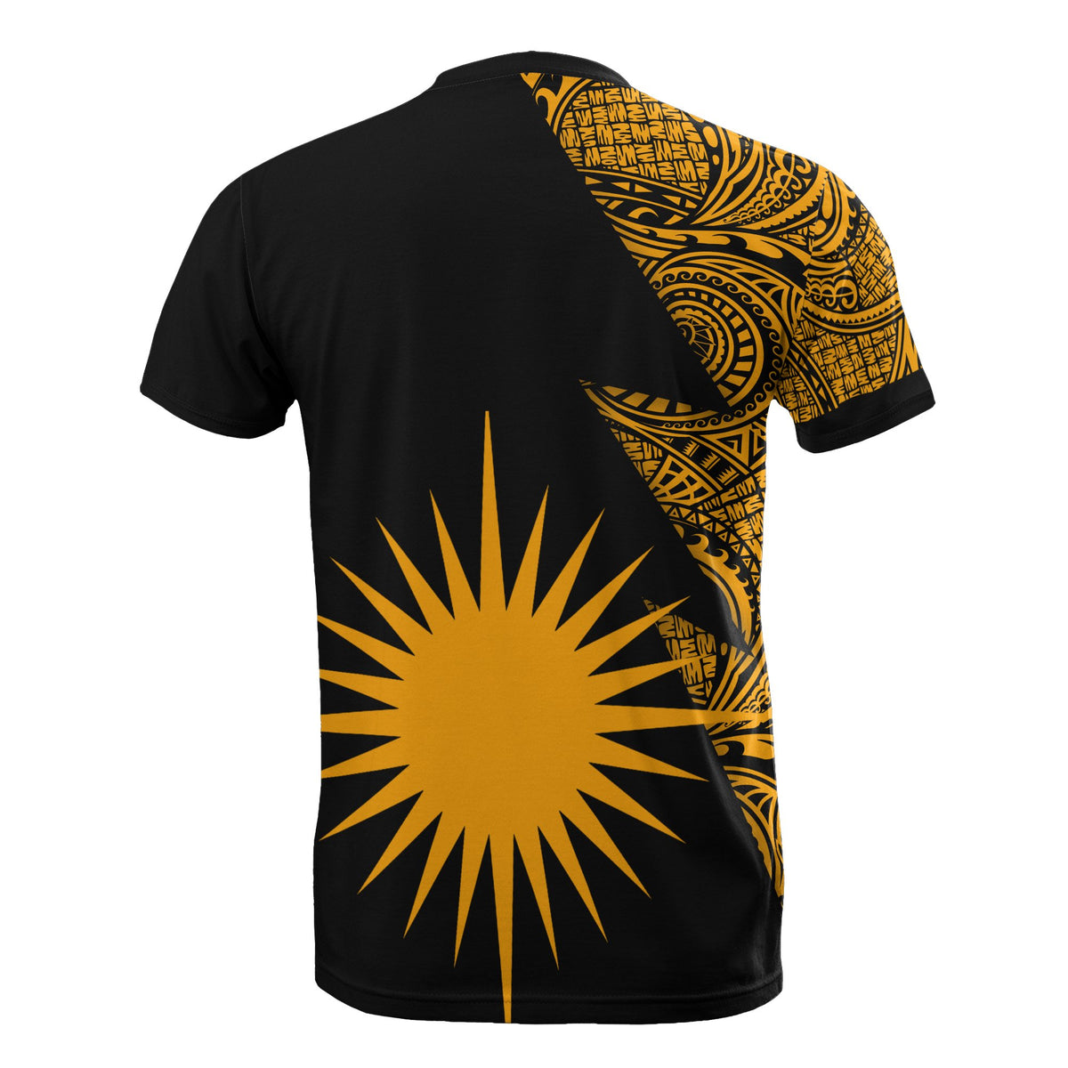 Marshall Islands T Shirt Polynesian Pattern Gold Flash Style - Polynesian Pride