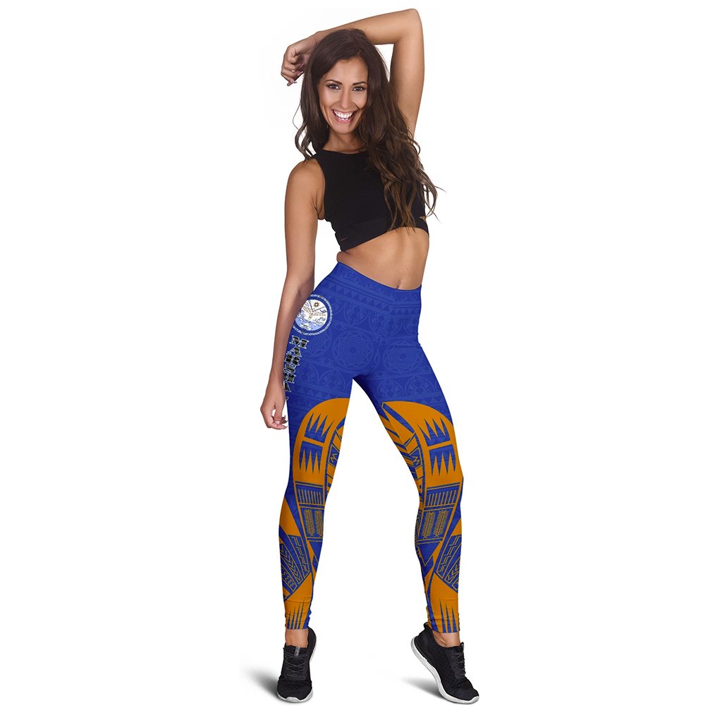 Marshall Islands Polynesian Leggings - Polynesian Tattoo Flag Version - Polynesian Pride