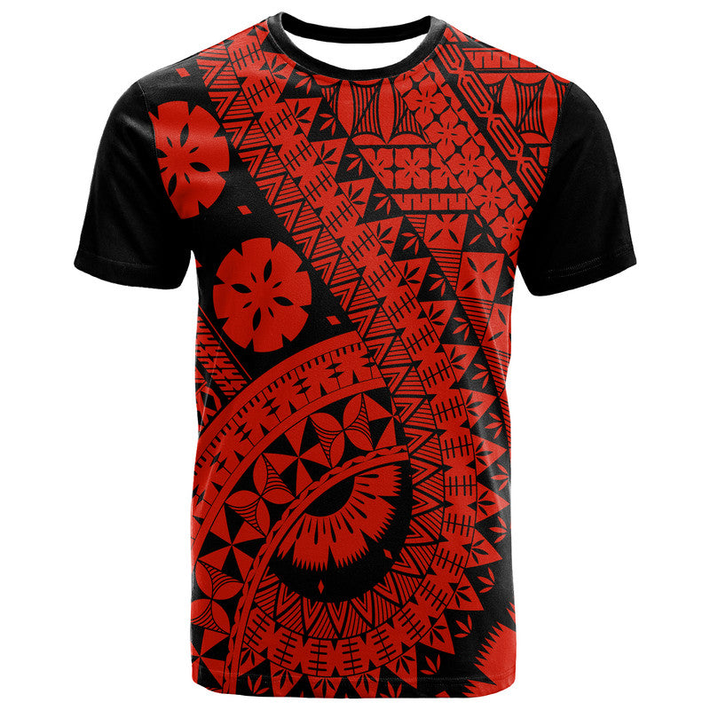 Polynesian Masi Kesa Red Style T Shirt LT9 Adult Red - Polynesian Pride