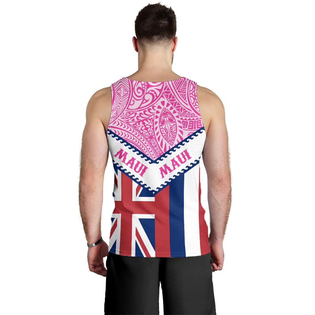 Hawaii Flag Maui Men's Tank Top - Pink - Mit Style - AH - Polynesian Pride