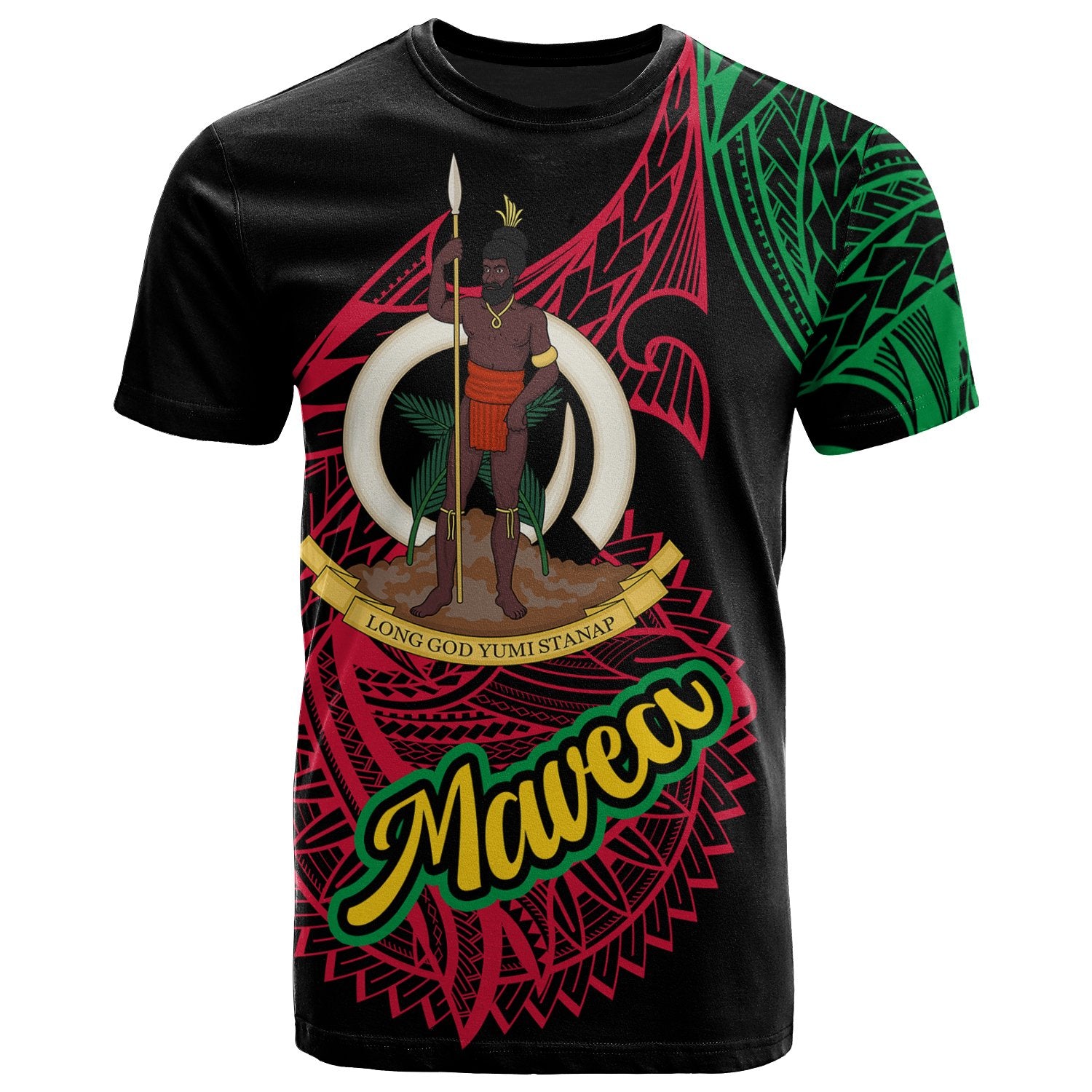 Vanuatu T Shirt Mavea Seal of Vanuatu Special Style Unisex Black - Polynesian Pride