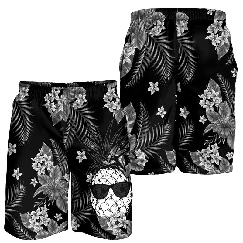 Hawaii Summer Colorful Pineapple Men Shorts Gray LT6 Gray - Polynesian Pride